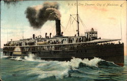 D. & C. Line Steamer "City of Mackinac" Postcard