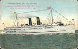 Super-Express Steamers "Yale" and "Harvard" - Los Angeles Steamship Company Postcard Postcard