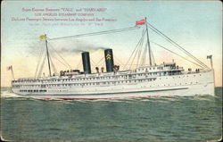Super-Express Steamers "Yale" and "Harvard" - Los Angeles Steamship Company Postcard