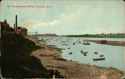 On the Delaware River Trenton, NJ Postcard Postcard