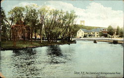 The Island and Winnepesaukee River Postcard