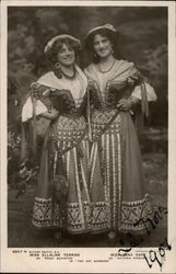 Miss Ellaline Terriss & Miss Zena Dare Actresses Postcard Postcard