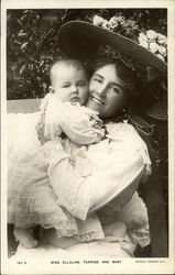 Miss Ellaline Terriss and Baby Postcard