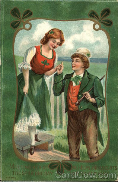 Meeting her at the stile one day, he helps and escorts her on her way.