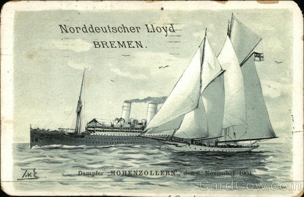 Norddeutscher Lloyd Bremen Dampfer Hohenzollern Steamers