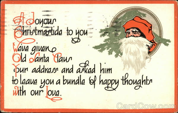 A Joyous Christmastide to You Santa Claus