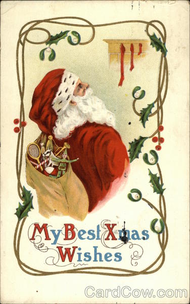 My Best Wishes - Santa with Bag of Toys Santa Claus