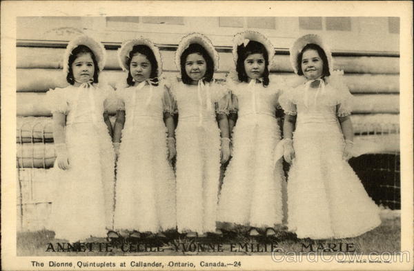 The Dionne quintuplets at Callander, Ontario, Canada