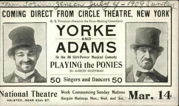 Yorke and Adams in Playing the Ponies Actors