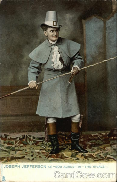 Joseph Jefferson as Bob Acres in The Rivals Actors