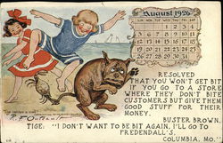 Tige: I don't want to be bit again, I'll go to Frendendall's, Columbia, Mo. Postcard