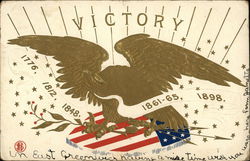 Victory 1776, 1812, 1848, 1861-65, 1898 Postcard