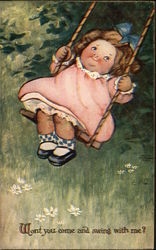 Won't you come and swing with me? Postcard
