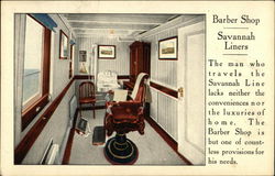 Barber Shop Savannah Liners Postcard