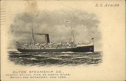 S.S. Apache Clyde Steamship Co. Postcard