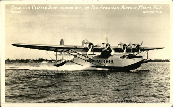 Brazilian Clipper Ship Taking Off Miami Florida