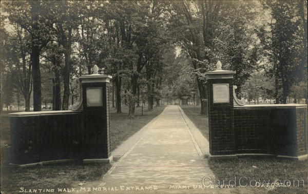 Miami University - Slanting Walk, Memorial Entrance Oxford Ohio