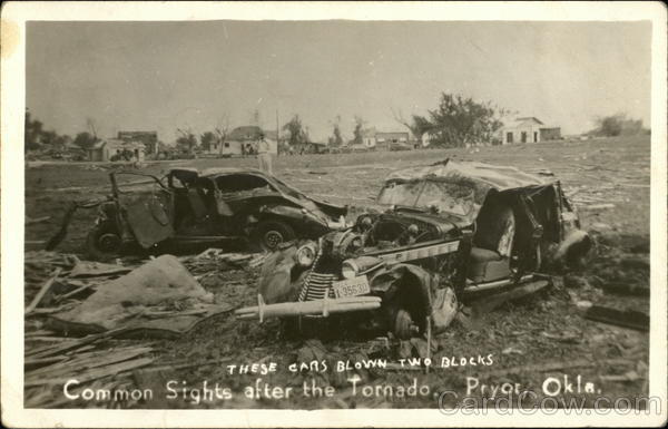 Destroyed Cars after Tornado Pryor Oklahoma
