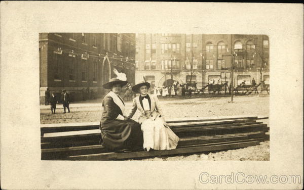 Photograph of two women attending a jubilee in 1912