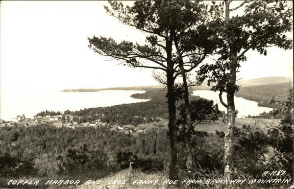 Copper Harbor and Lake Fanny Hoe from Brockway Mountain Michigan