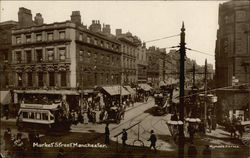 Market Street Manchester, England Greater Manchester Postcard Postcard