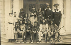 Portrait Pilgrims & Indians in Costume Postcard