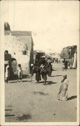 Photograph of people in the street in Egypt in 1945 Postcard