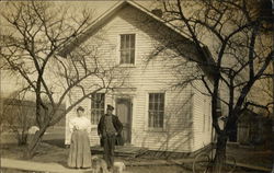 Couple, House, Dogs Archbold, OH Postcard Postcard