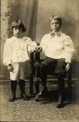 Photo portrait of a boy and girl Postcard