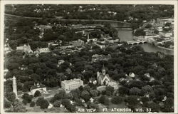 Aerial View of City Fort Atkinson, WI Postcard Postcard