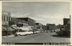 Main Street Black River Falls, WI Postcard Postcard