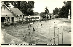 Swimming Pool in Scott Park Omro, WI Postcard Postcard