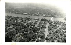 View of Town and River Sterling, IL Postcard Postcard