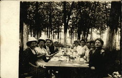 Portrait of Picnic-Goers St. John, IN Postcard Postcard