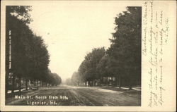 Main Street North from 6th Ligonier, IN Postcard Postcard