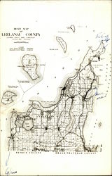 Map of Leelanau County, MI Postcard