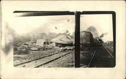 Train yard desctruction Michigan Postcard Postcard