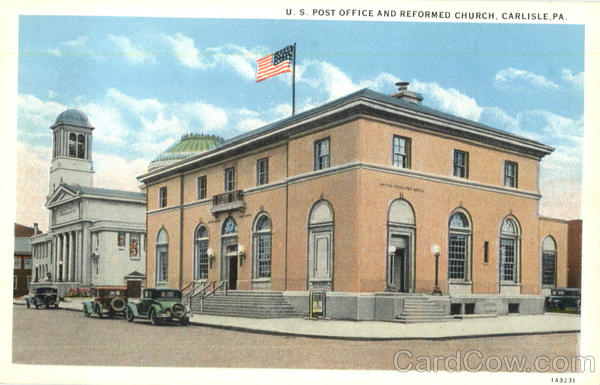 U. S. Post Office And Reformed Church Carlisle Pennsylvania