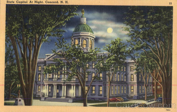 State Capitol At Night Concord New Hampshire