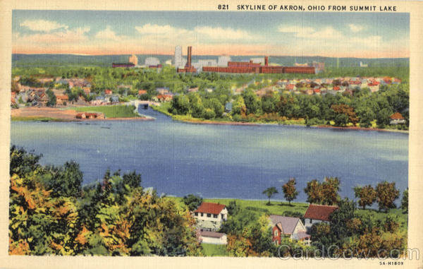 Skyline Of Akron Ohio