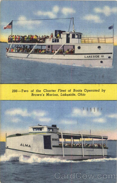 Tow Of The Charter Fleet Of Boats Operated By Brown's Marina Lakeside Ohio