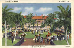 A Paddock Scene, Hialeah Pakr Miami, FL Postcard Postcard