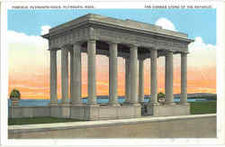 Portico Plymouth Rock Massachusetts Postcard Postcard