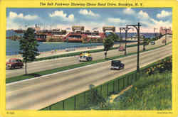 The Belt Parkway Showing Shore Road Drive Brooklyn, NY Postcard Postcard
