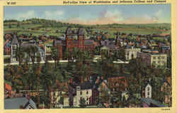 Bird's Eye View Washington & Jefferson College Campus Postcard