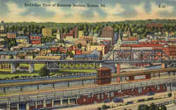 Bird's Eye View Of Business Section Postcard