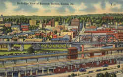 Bird's Eye View Of Business Section Easton, PA Postcard Postcard