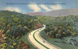 Wooded Stretch Through Bedford County On The Pennsylvania Turnpike Postcard