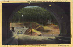 Twin Tunnels On Pennsylvania Turnpike Postcard Postcard