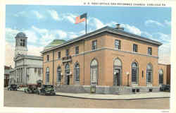 U. S. Post Office And Reformed Church Postcard